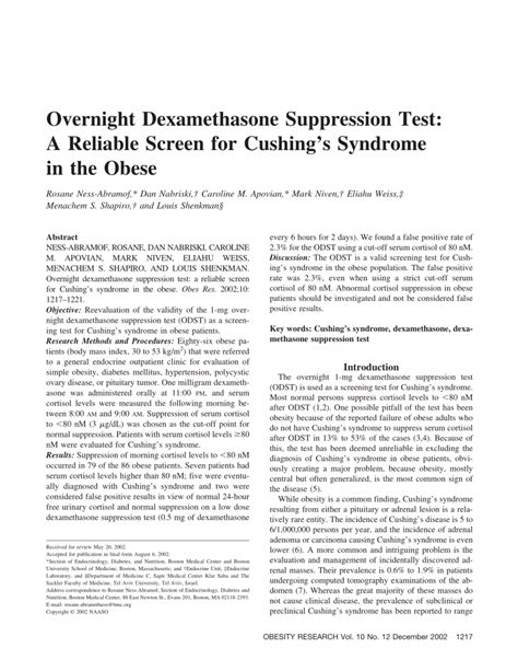 lushings compression test|cushing's syndrome overnight test.